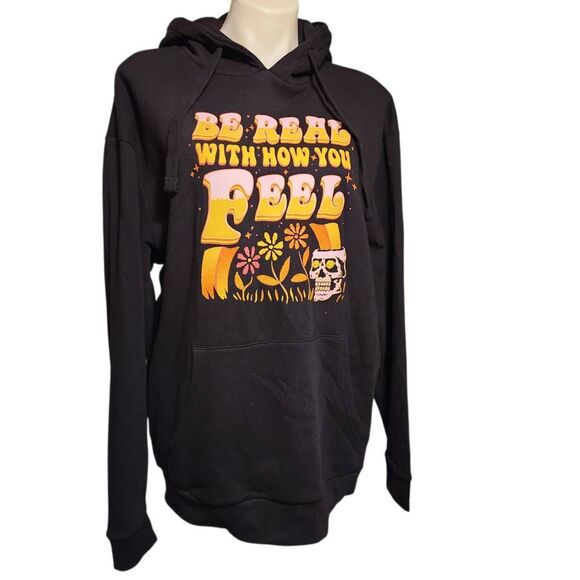 Stonefruit Tops - Stonefruit Be Real‎ With How You Feel hoodie black XL